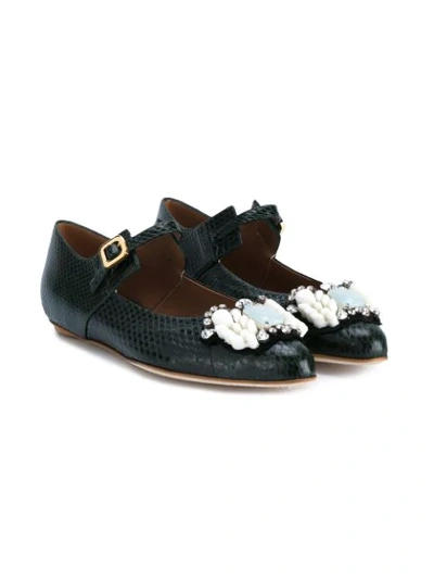 Shop Marni Embellished Ballerinas