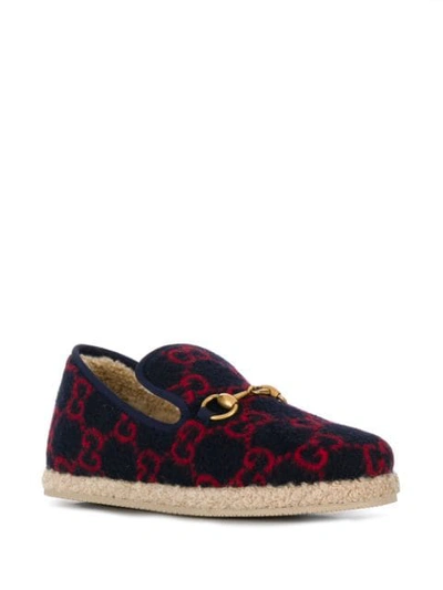 Shop Gucci Gg Espadrille Loafers In Blue