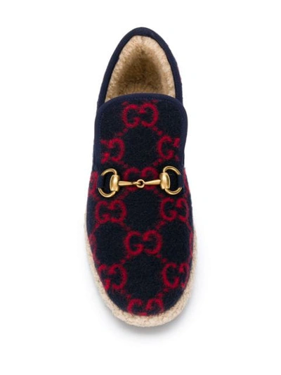 Shop Gucci Gg Espadrille Loafers In Blue