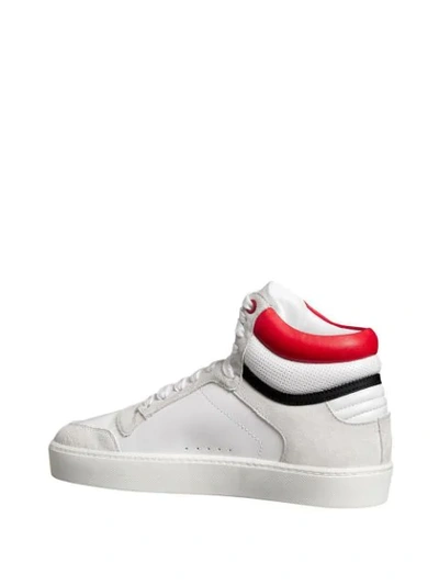 Shop Burberry Leather And Suede High In White