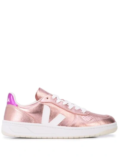 Shop Veja V-10 Sneakers In Pink