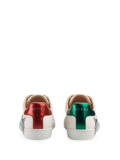 Shop Gucci Ace Cat Sneakers In White