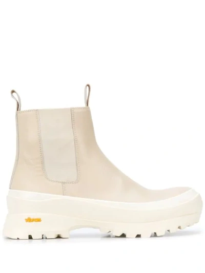 Shop Jil Sander Chunky Ankle Boots In Neutrals