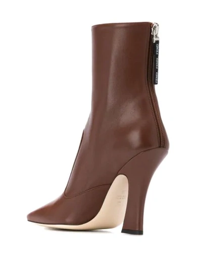 Shop Fendi Ffredom Square Toe Ankle Boots In Brown