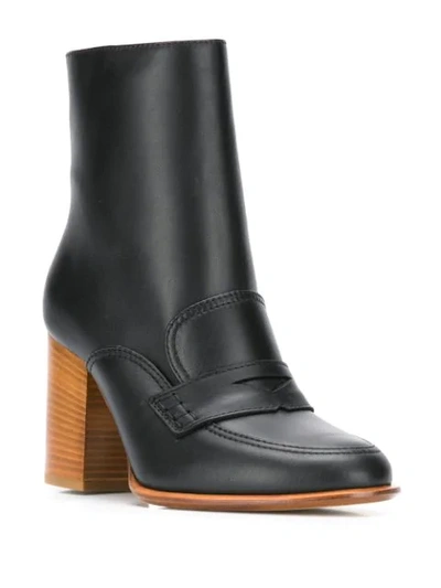 Shop Loewe Brogue Detail Ankle Boots In Black