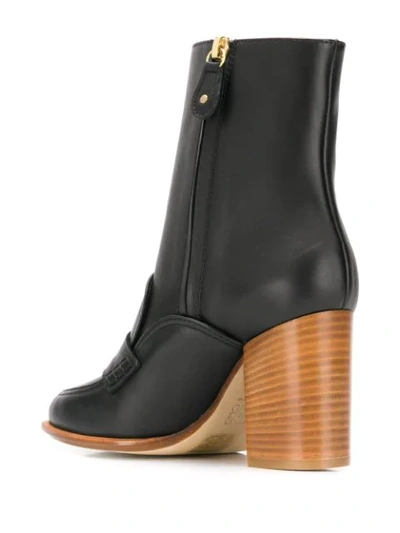 Shop Loewe Brogue Detail Ankle Boots In Black