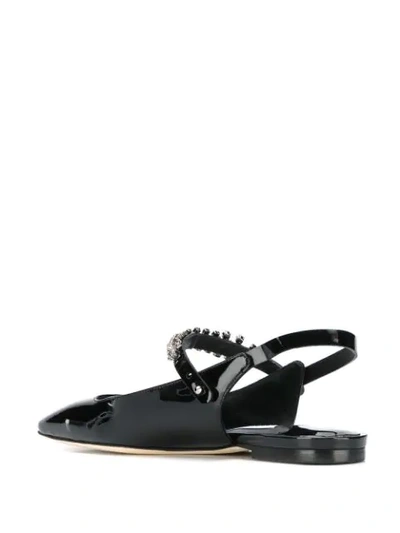 Shop Jimmy Choo Mahdis Patent Ballerinas In Black