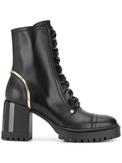 Shop Casadei Chunky Heel Ankle Boots In Black