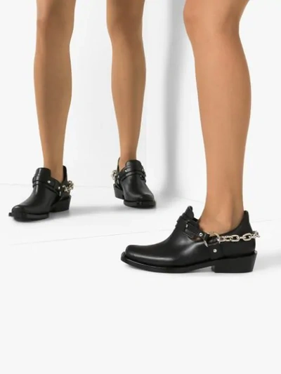 Shop Rabanne Chain-trimmed Ankle Boots In Black