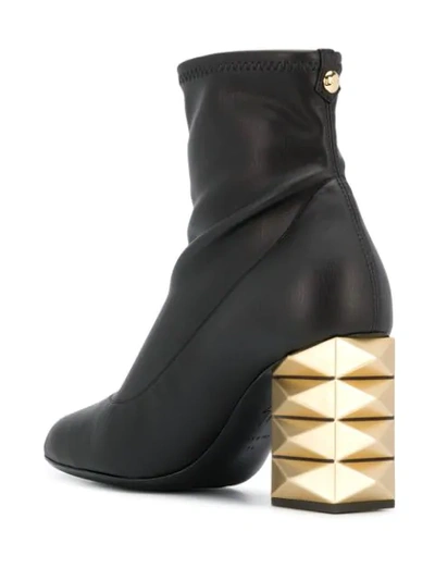 Shop Giuseppe Zanotti Gold-tone Heel Boots In Black