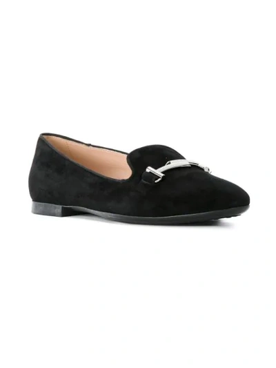 Shop Tod's Double T Slippers - Black