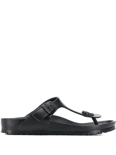 Shop Birkenstock Thong Strap Sandals In Black