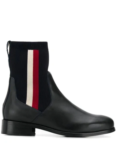 Shop Tommy Hilfiger Leather Ankle Boots In Blue