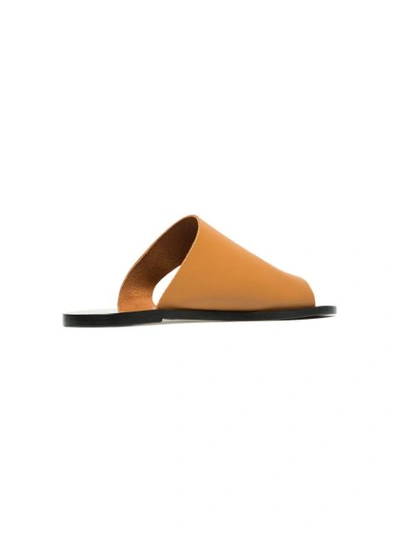 Shop Atp Atelier Brown Rosa Cut Out Leather Sandals