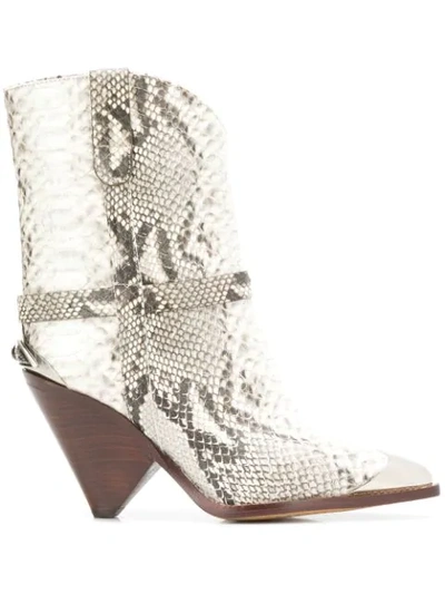 Shop Isabel Marant Lamsy Boots In White