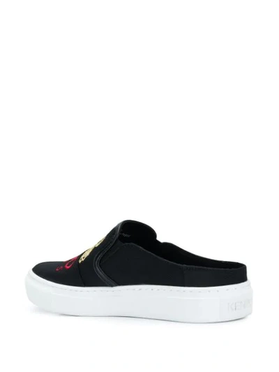 Shop Kenzo Logo Embroidered Sneakers In Black