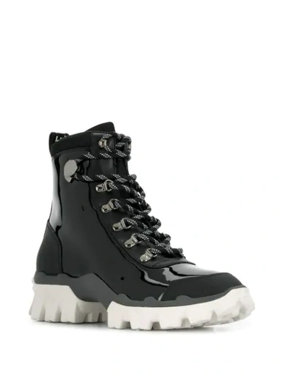Moncler Helis Stivale Leather Lace-up Hiking Combat Boots In Black |  ModeSens