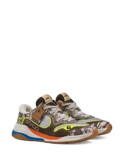Shop Gucci Ultrapace Sneakers In Brown