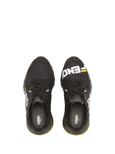 Shop Fendi Mania Platform Sneakers In Black