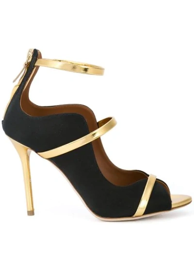 Shop Malone Souliers Mika Strappy Pumps In Black/gold