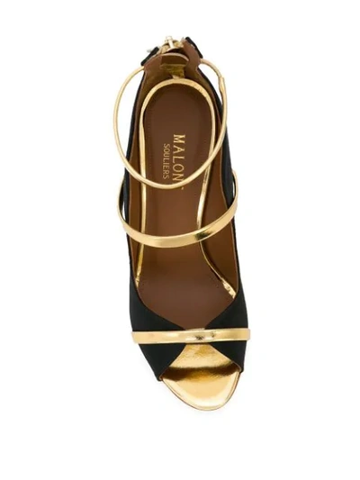 Shop Malone Souliers Mika Strappy Pumps In Black/gold