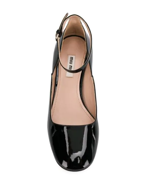 Miu Miu Patent Leather Pumps With Crystals In F0002 Black | ModeSens