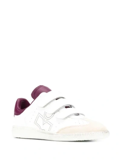 ISABEL MARANT PERFORATED LOGO SNEAKERS - 白色