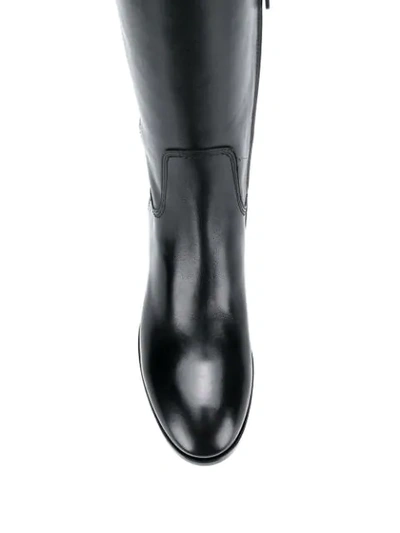 Shop Santoni Stitched Panels Boots In Black