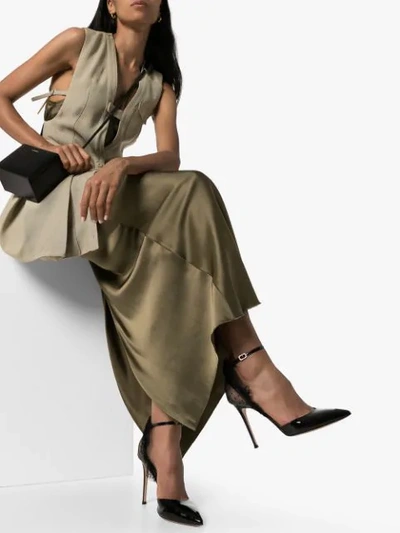 GIANVITO ROSSI VERNICE RUFFLED 105MM PUMPS - 黑色