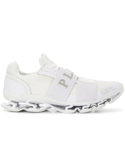 Shop Philipp Plein Runner Xyz Skull Sneakers In White