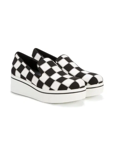 Shop Stella Mccartney Checkerboard Platform Sneakers In Black