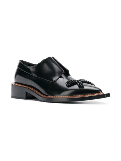 Shop Simone Rocha Pointed Toe Loafers - Black