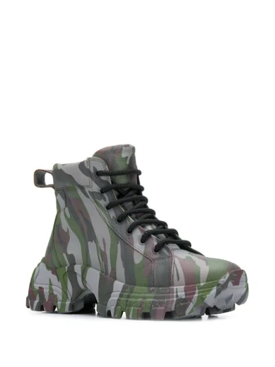 CAMOUFLAGE-PRINT LEATHER BOOTS