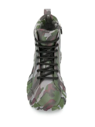 Shop Miu Miu Camouflage-print Leather Boots In F0031
