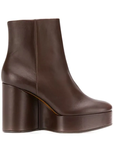 Shop Clergerie Belen Wedge Ankle Boots In Brown