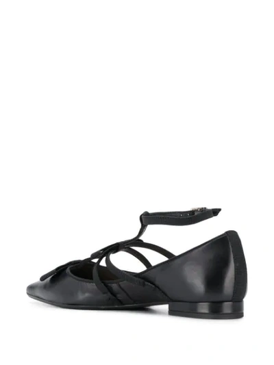 Shop Anna Baiguera Bow-detail Pointed Ballerinas In Black