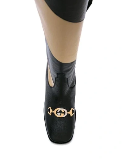 Shop Gucci Striped Knee-length Boots In Black