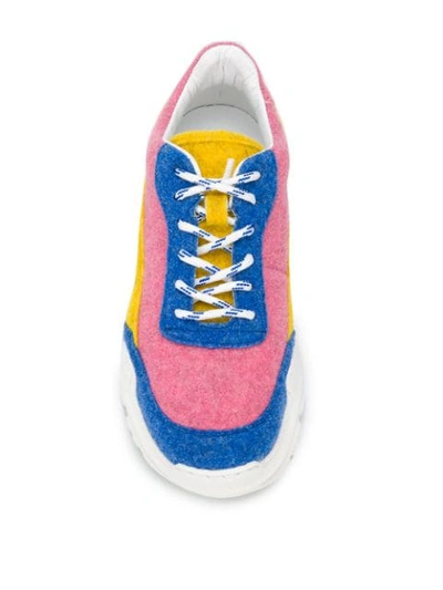 Shop Joshua Sanders Chunky Heel Sneakers In Blue ,pink