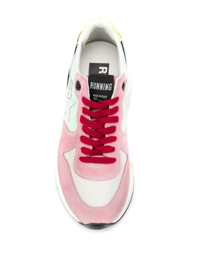 Shop Golden Goose Running Sole Sneakers In Pink ,green