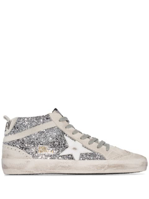 golden goose mid star silver glitter