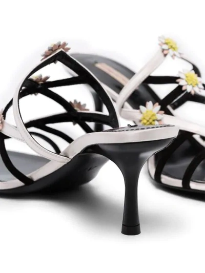 Shop Fabrizio Viti Gardner 65 Flower Detail Leather Sandals In White
