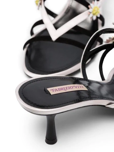 Shop Fabrizio Viti Gardner 65 Flower Detail Leather Sandals In White