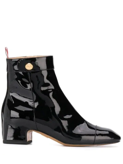 Shop Thom Browne Block-heel 50mm Ankle Boots In Black