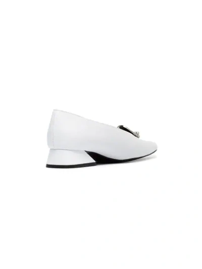 Shop Yuul Yie White 30 Buckle Leather Pumps