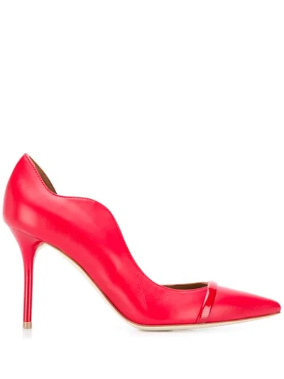 Shop Malone Souliers Scalloped Edge Pumps In Red