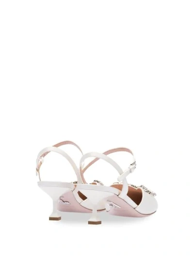 Shop Miu Miu Embellished Slingback Pumps In Neutrals