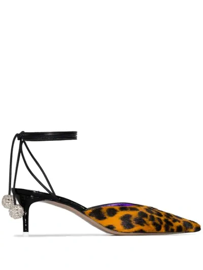 Shop Attico Leopard-print Pumps In Brown