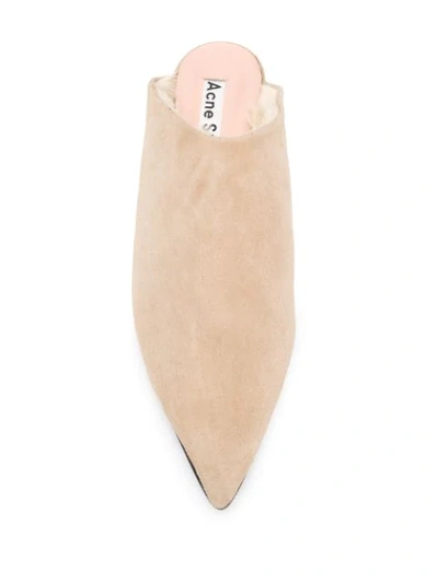 Shop Acne Studios Pointed Toe Mules In Brown