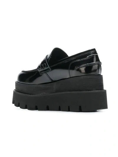 Shop Mm6 Maison Margiela Platform Loafers - Black