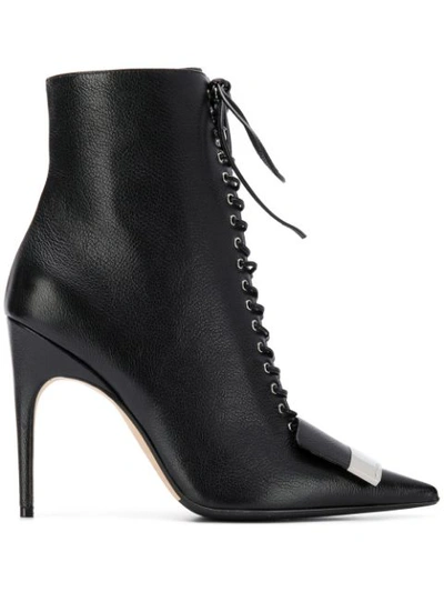 Shop Sergio Rossi Sr1 Lace-up Booties - Black